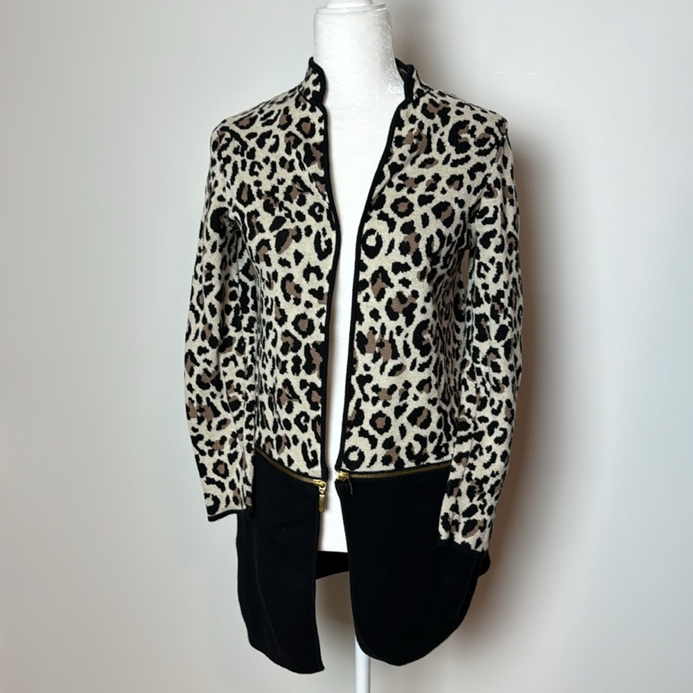 Chico’s 2-in-1 Leopard Print Convertible Open Cardigan Size 0